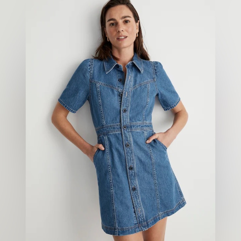 Madewell Short Sleeve Denim Dress